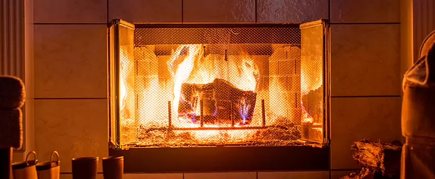 Mendota Hearth Landscape Fireplace Installation in Methuen, Massachusetts